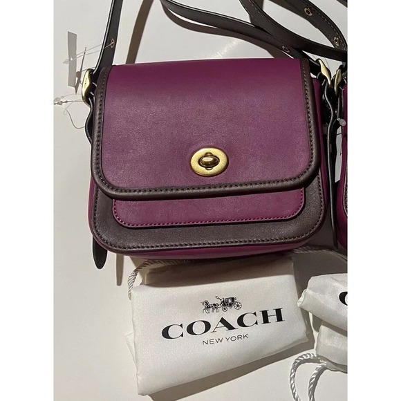 Coach Handbags - COACH Rambler Crossbody Bag Shoulder Purse Messenger Handbag Purple Color block